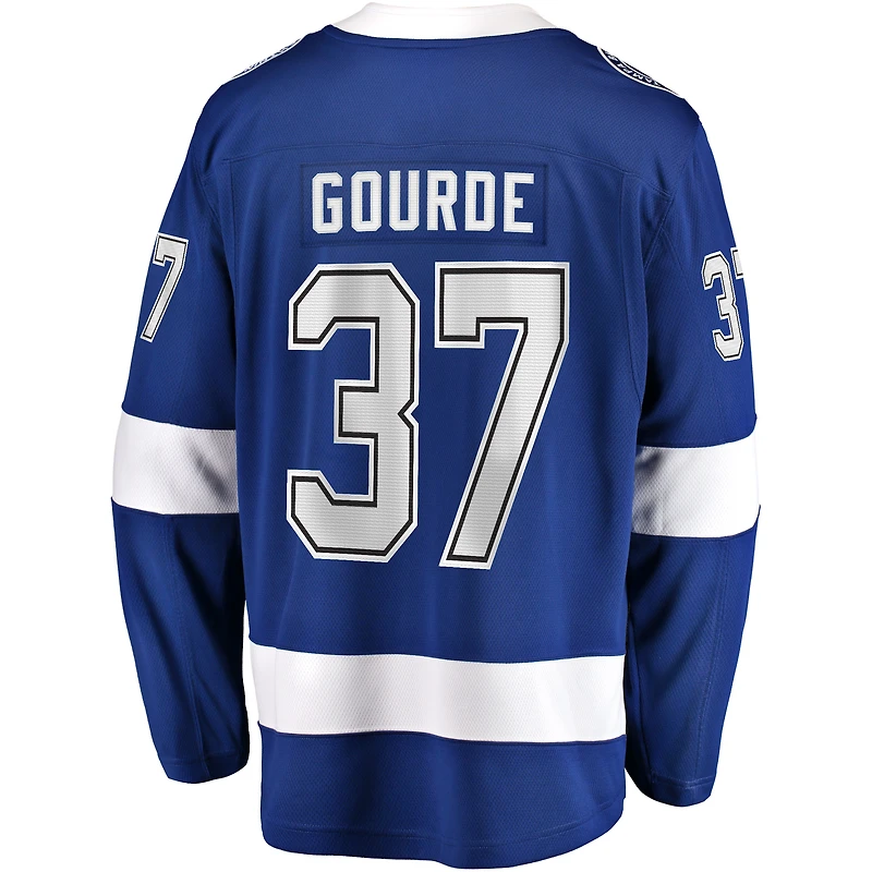 Maillot Fanatics Yanni Gourde bleu Tampa Bay Lightning Home Breakaway pour hommes