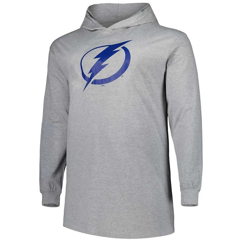 Sweat à capuche gris chiné pour homme Tampa Bay Lightning, grandes tailles
