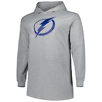 Sweat à capuche gris chiné pour homme Tampa Bay Lightning, grandes tailles