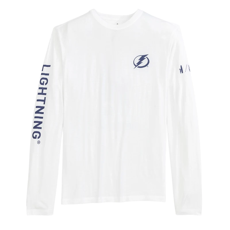 T-shirt à manches longues Adam du Lightning de Tampa Bay blanc Johnnie-O pour homme