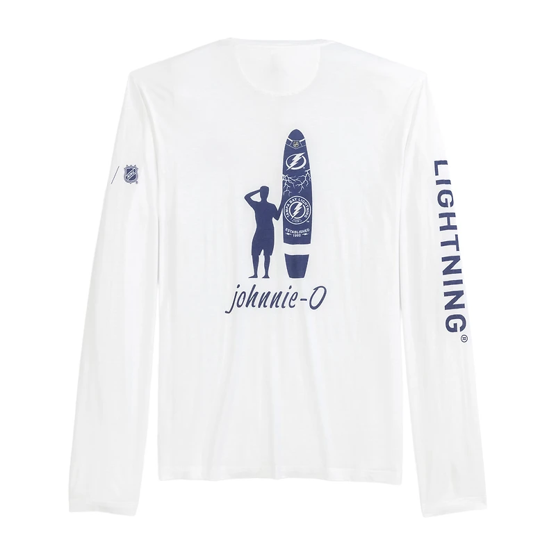 T-shirt à manches longues Adam du Lightning de Tampa Bay blanc Johnnie-O pour homme