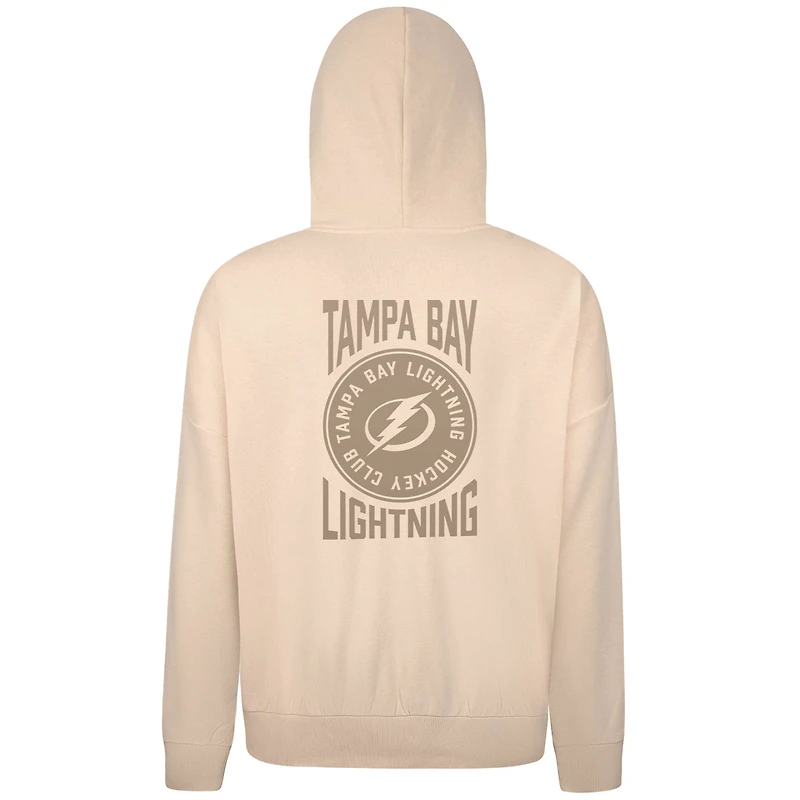 Sweat à capuche enfiler Tampa Bay Lightning Contact Stamp pour homme de couleur crème Levelwear