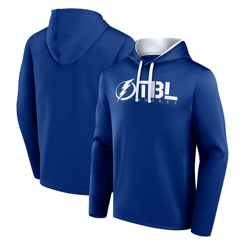 Sweat à capuche bleu athlétique avec logo pour homme Tampa Bay Lightning Head Start