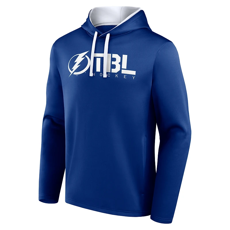 Sweat à capuche bleu athlétique avec logo pour homme Tampa Bay Lightning Head Start