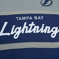 Chandail à capuchon d'entraîneur-chef du Lightning de Tampa Bay bleu/gris Mitchell & Ness pour hommes