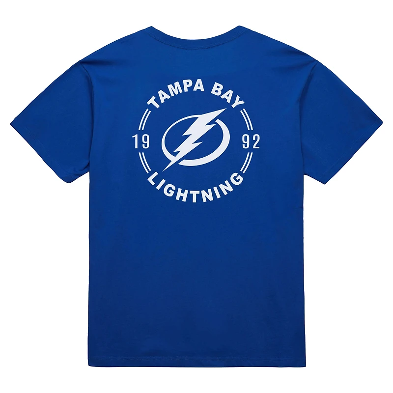 Men's Mitchell & Ness Blue Tampa Bay Lightning Core Penalty Box 3.0 T-Shirt
