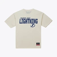 Men's Mitchell & Ness Cream Tampa Bay Lightning Core Plus T-Shirt