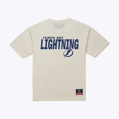 T-shirt Mitchell & Ness Core Plus crème pour homme, Tampa Bay Lightning