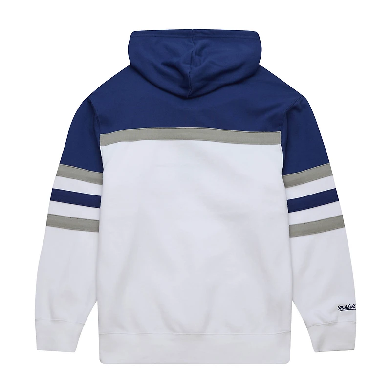 Men's Mitchell & Ness White/Blue Tampa Bay Lightning Head Coach Pullover Hoodie