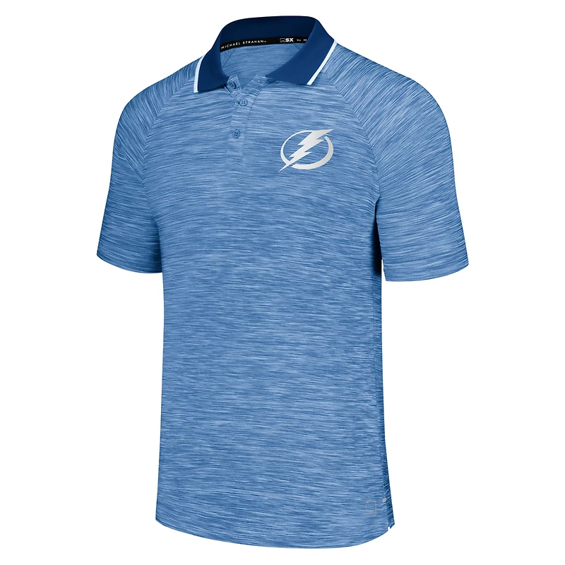 Polo raglan stratégique MSX by Michael Strahan pour hommes, bleu Tampa Bay Lightning