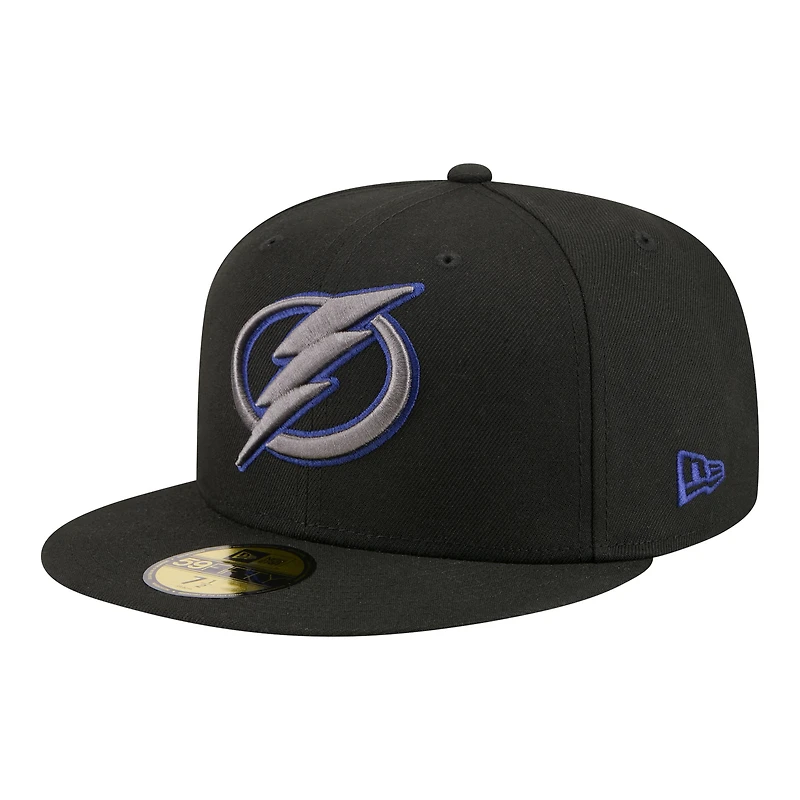Men's New Era Black Tampa Bay Lightning Color Pop 59FIFTY Fitted Hat