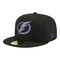 Men's New Era Black Tampa Bay Lightning Color Pop 59FIFTY Fitted Hat