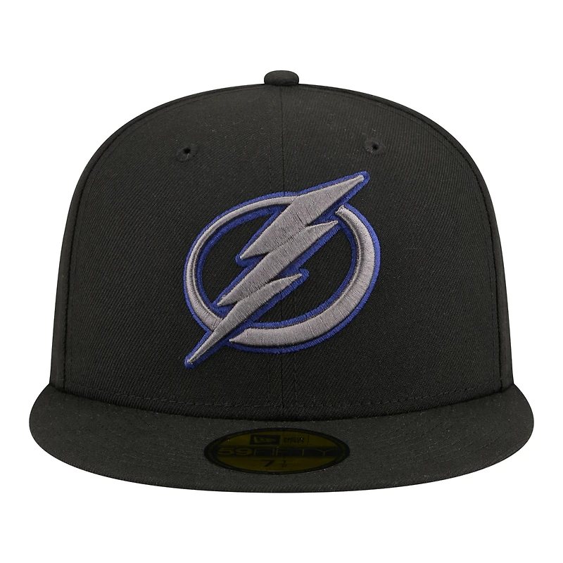 Men's New Era Black Tampa Bay Lightning Color Pop 59FIFTY Fitted Hat