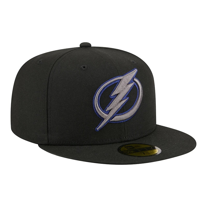 Men's New Era Black Tampa Bay Lightning Color Pop 59FIFTY Fitted Hat