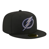 Men's New Era Black Tampa Bay Lightning Color Pop 59FIFTY Fitted Hat
