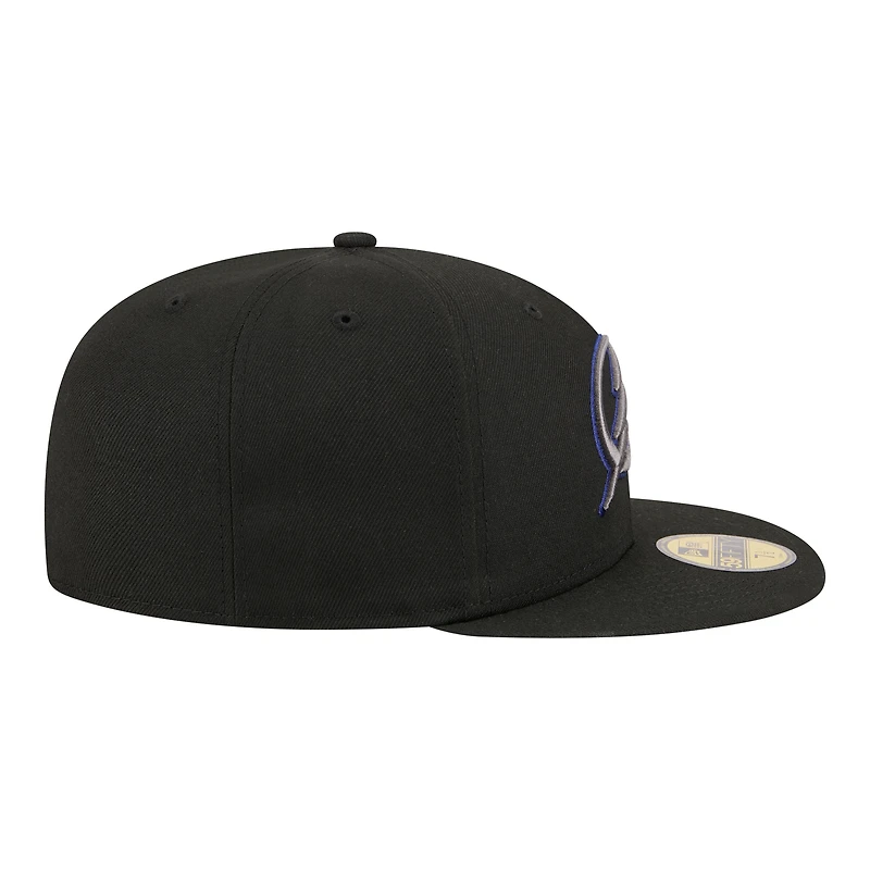 Men's New Era Black Tampa Bay Lightning Color Pop 59FIFTY Fitted Hat