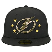 Men's New Era  Black Tampa Bay Lightning Military Appreciation Digital Camo Stars 59FIFTY Fitted Hat