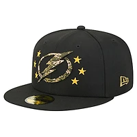 Casquette ajustée 59FIFTY noire New Era Tampa Bay Lightning Military Appreciation Digital Camo Stars pour homme