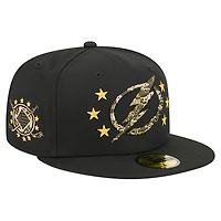 Casquette ajustée 59FIFTY noire New Era Tampa Bay Lightning Military Appreciation Digital Camo Stars pour homme