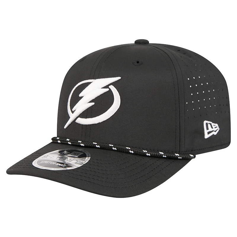 Casquette New Era noire Tampa Bay Lightning Sport aérée 9SEVENTY pour homme, ajustable par corde