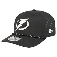 Casquette New Era noire Tampa Bay Lightning Sport aérée 9SEVENTY pour homme, ajustable par corde