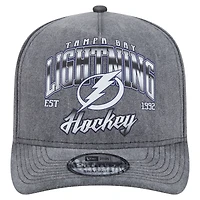 Casquette pré-courbée 9FIFTY Snapback Tampa Bay Lightning de New Era pour homme, couleur anthracite, délavée