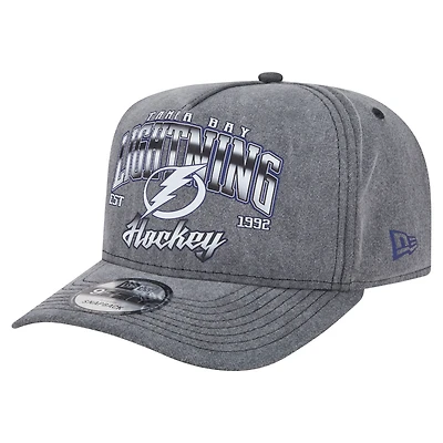 Casquette pré-courbée 9FIFTY Snapback Tampa Bay Lightning de New Era pour homme, couleur anthracite, délavée