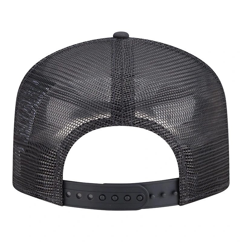 Casquette trucker ajustable New Era 19TWENTY pour homme, coloris anthracite, écusson Tampa Bay Lightning, lavée.