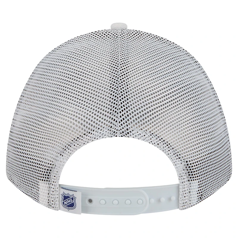 Men's New Era  White/Blue Tampa Bay Lightning Hockey Sock 9FORTY A-Frame M-Crown Adjustable Trucker Hat