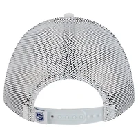 Men's New Era  White/Blue Tampa Bay Lightning Hockey Sock 9FORTY A-Frame M-Crown Adjustable Trucker Hat