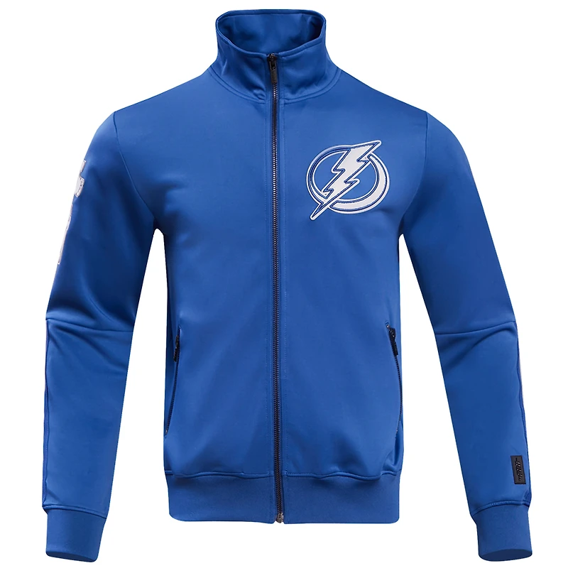 Veste de survêtement entièrement zippée en chenille classique Pro Standard du Lightning Tampa Bay pour hommes, bleue