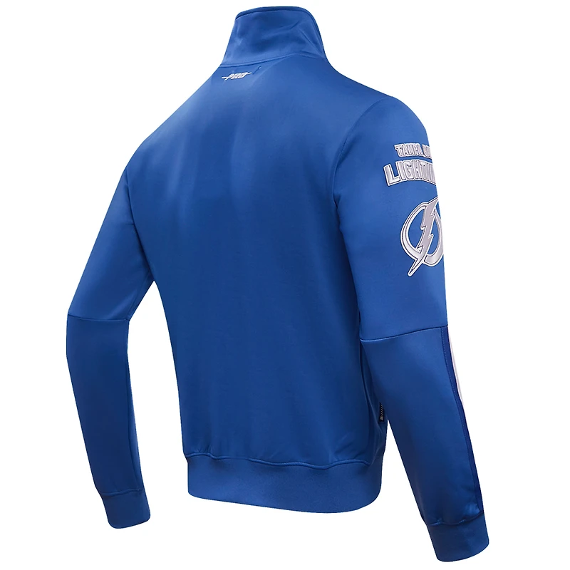 Veste de survêtement entièrement zippée en chenille classique Pro Standard du Lightning Tampa Bay pour hommes, bleue