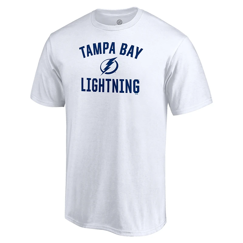 T-shirt blanc pour homme avec arche de la victoire du Lightning Tampa Bay