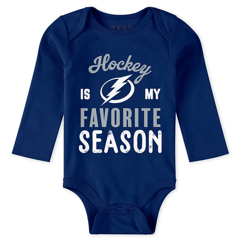 Ensemble 3 pièces body et pantalon Turn Me Around de Tampa Bay Lightning par Erin Andrews pour nouveau-nés nourrissons