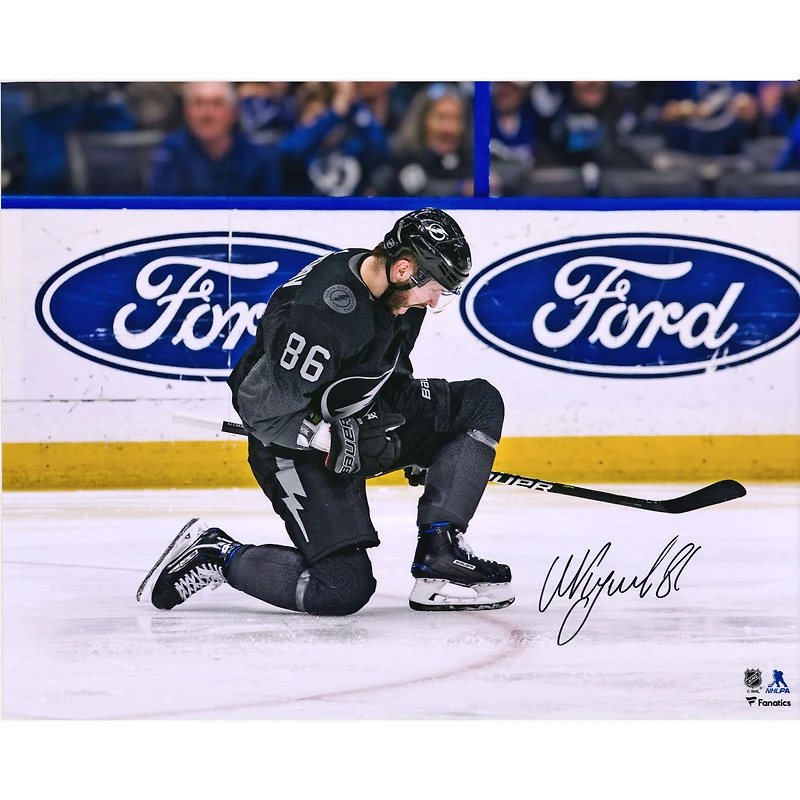 Nikita Kucherov Tampa Bay Lightning Fanatics Authentic Autographed 16" x 20" Black Jersey Goal Celebration Photograph