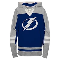 Preschool Blue Tampa Bay Lightning Ageless Revisited Lace-Up V-Neck Pullover Hoodie