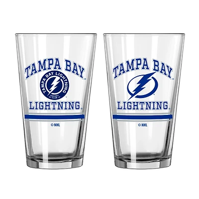 Lightning de Tampa Bay 16oz. Verre à pinte, paquet de deux
