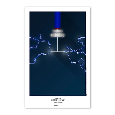 Tampa Bay Lightning Amalie Arena Affiche de stade minimaliste 11'' x 17 '' Impression artistique
