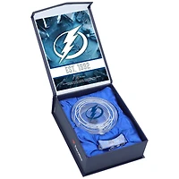 Tampa Bay Lightning Crystal Puck - Filled with Home Ice from the 2024-25 Season