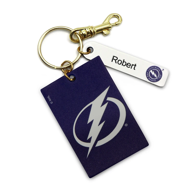 Tampa Bay Lightning - Coffret cadeau trois pièces en cuir avec étiquette personnalisée
