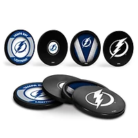 The Sports Vault Tampa Bay Lightning Ensemble de quatre dessous de verre en forme de rondelle
