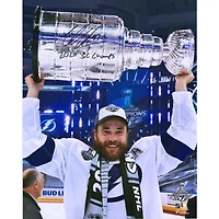 Victor Hedman Tampa Bay Lightning Autographed 16" x 20" 2020 Stanley Cup Champions Raising Cup Photograph with "2020 SC Champs" Inscription