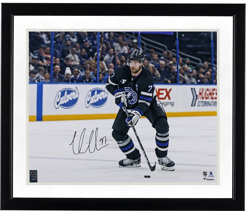 Victor Hedman Tampa Bay Lightning Autographed 16" x 20" Black Jersey Skating Photograph
