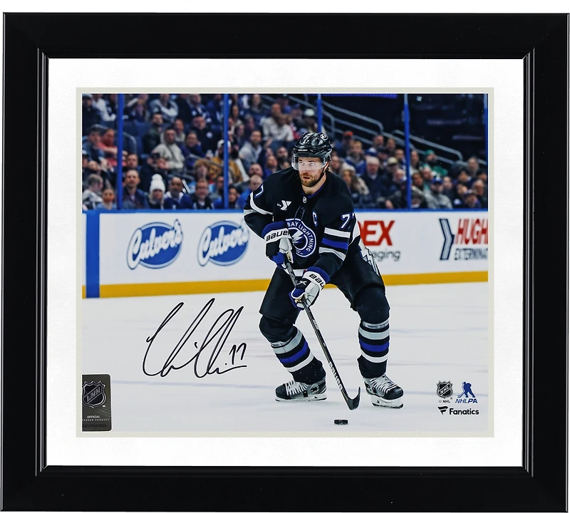 Victor Hedman Tampa Bay Lightning Autographed 8" x 10" Black Jersey Skating Photograph