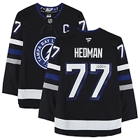 Maillot alternatif noir autographié de Victor Hedman, Lightning de Tampa Bay, Fanatics Premium