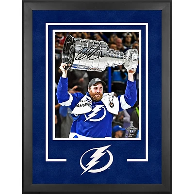 Victor Hedman Tampa Bay Lightning Autographed Deluxe Framed 2021 Stanley Cup Champions 16" x 20" Raising Cup Photograph
