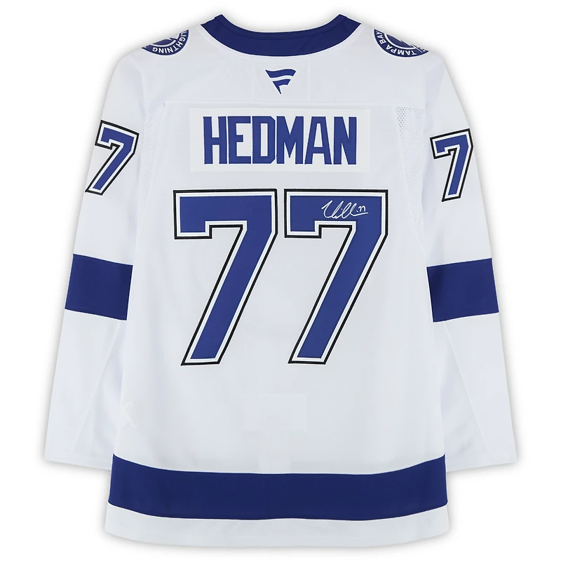 Maillot blanc autographié de Victor Hedman, Lightning de Tampa Bay, Fanatics Premium