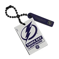 Étiquette de sac rectangulaire en cuir personnalisée Lightning de Tampa Bay blanche