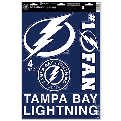 Feuille d'autocollants multi-usages WinCraft Tampa Bay Lightning, 11 x 43 cm