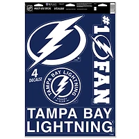 Feuille d'autocollants multi-usages WinCraft Tampa Bay Lightning, 11 x 43 cm